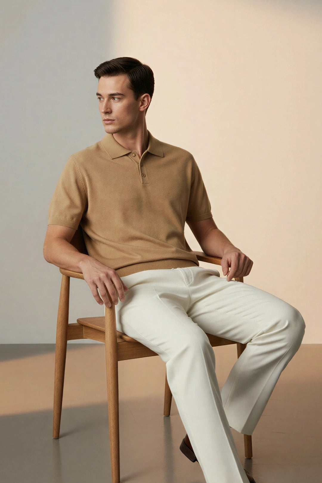 Short Sleeve Knitted Polo Top