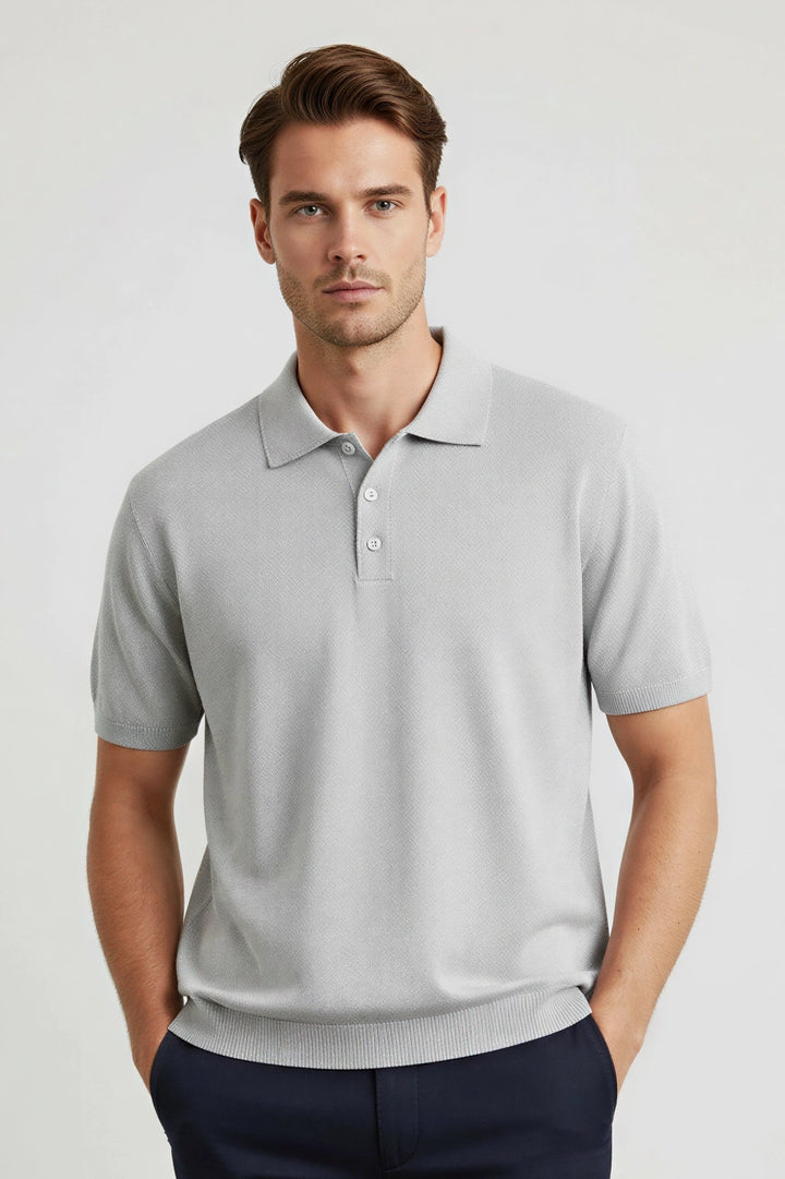 Short Sleeve Knitted Polo Top