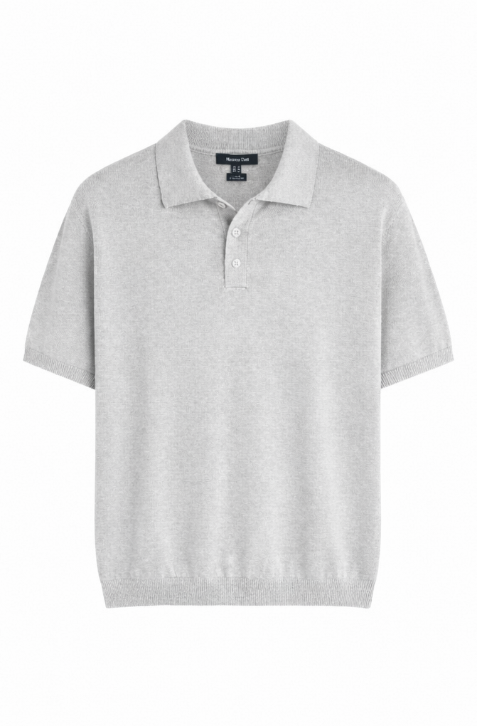 Short Sleeve Knitted Polo Top