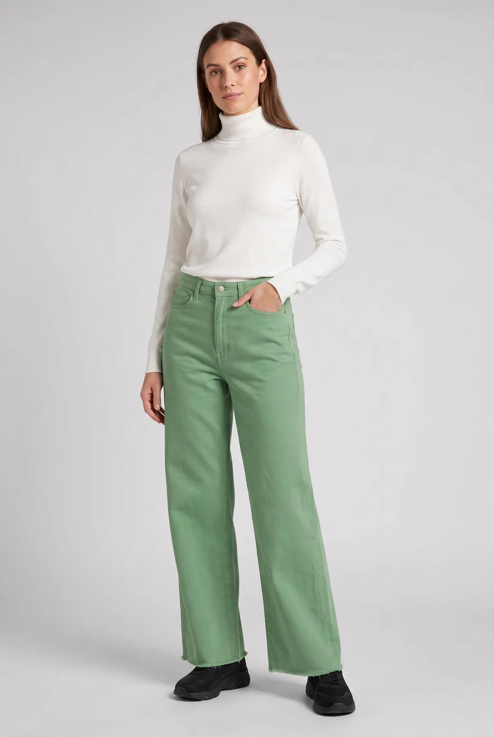 Raw Hem Wide Leg Jeans
