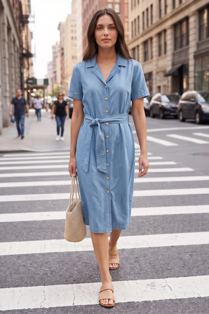 Cotton Denim Dress