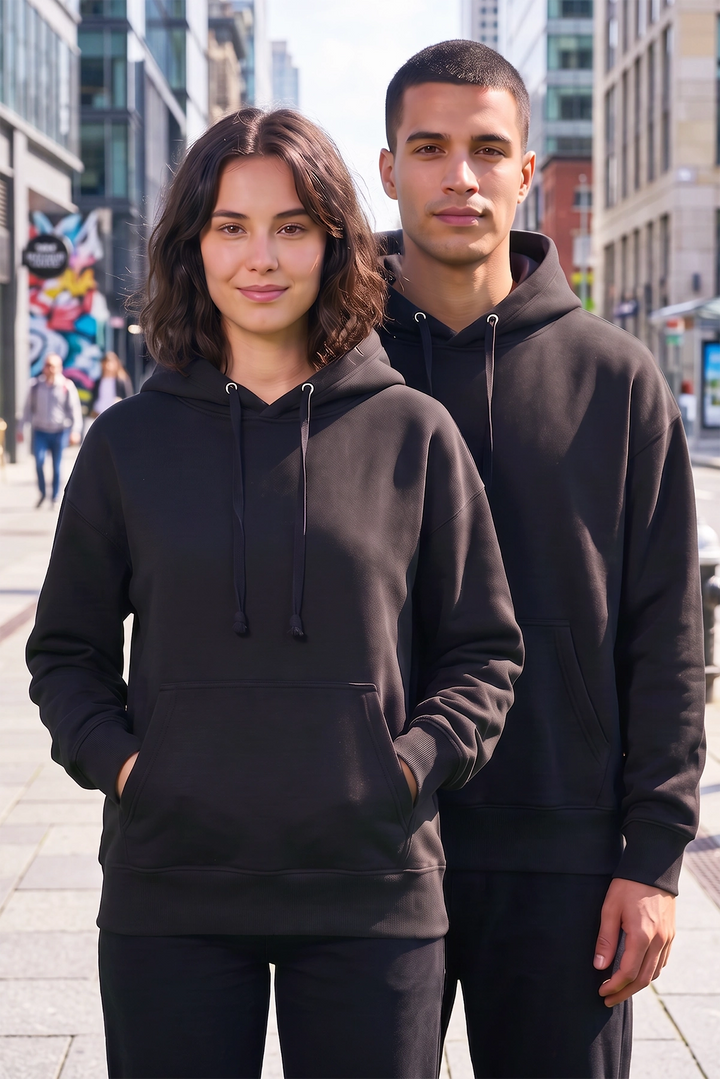 Black Unisex Cotton Hoodie