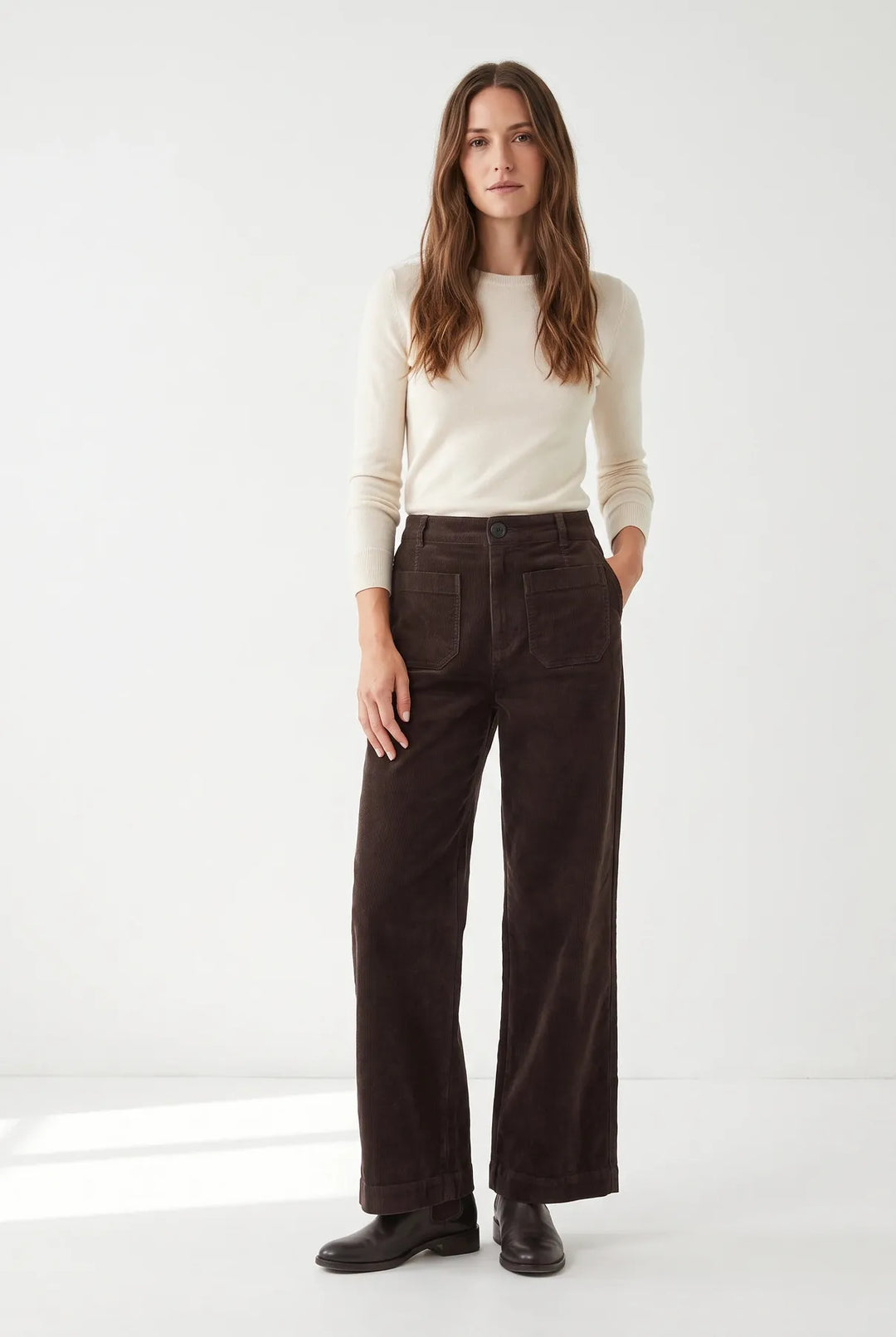 Wide Leg Cord Trousers
