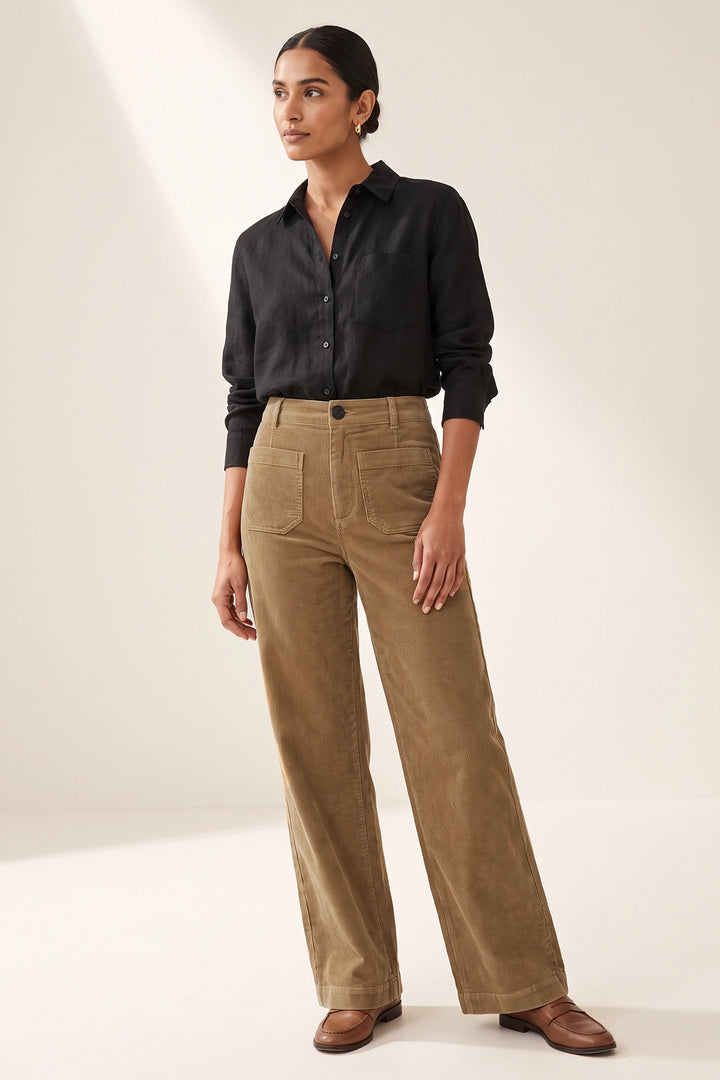 Wide Leg Cord Trousers