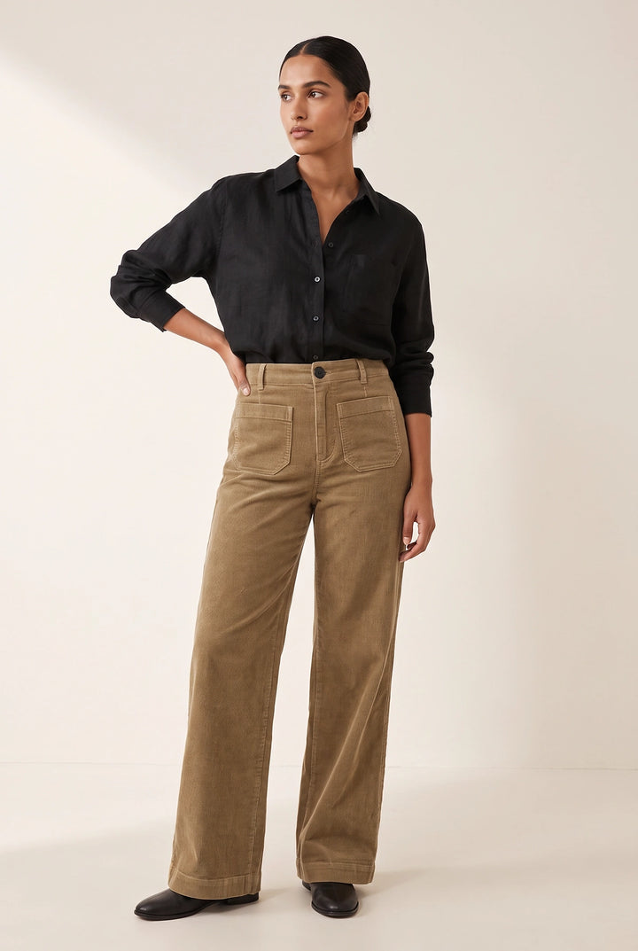 Wide Leg Cord Trousers