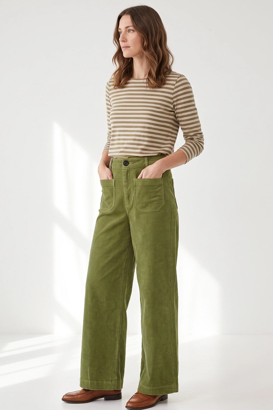Wide Leg Cord Trousers