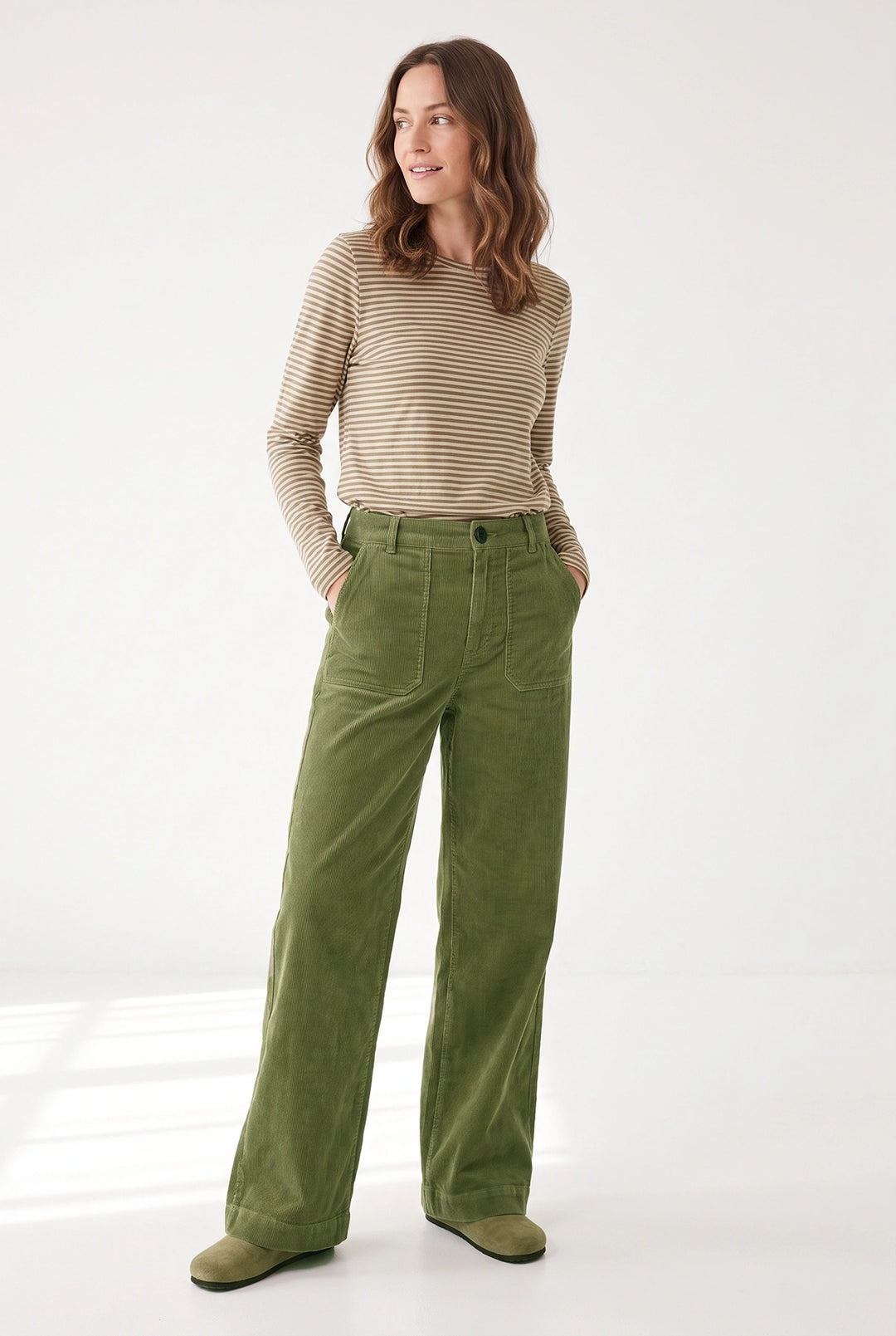 Wide Leg Cord Trousers
