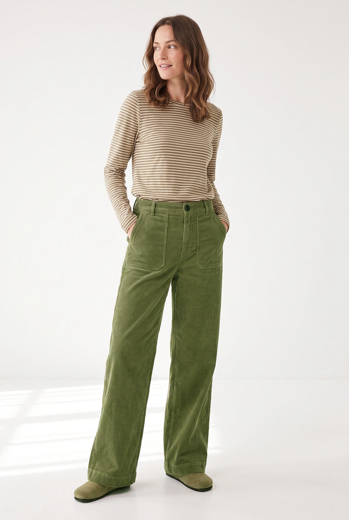 Wide Leg Cord Trousers