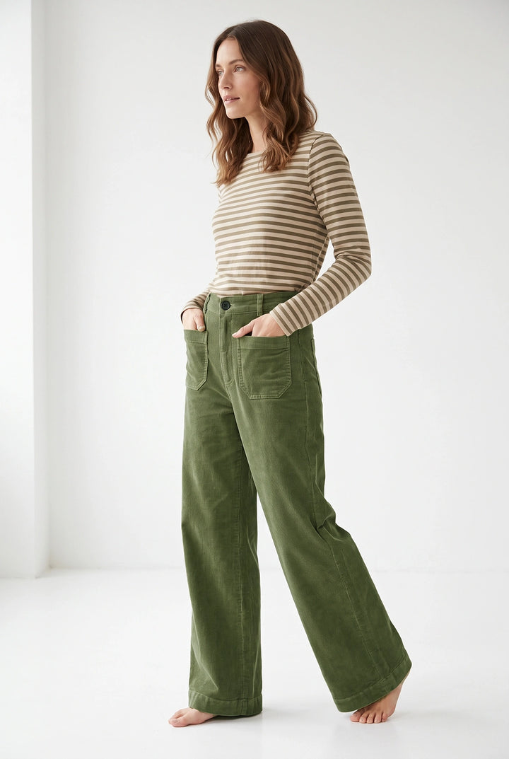 Wide Leg Cord Trousers