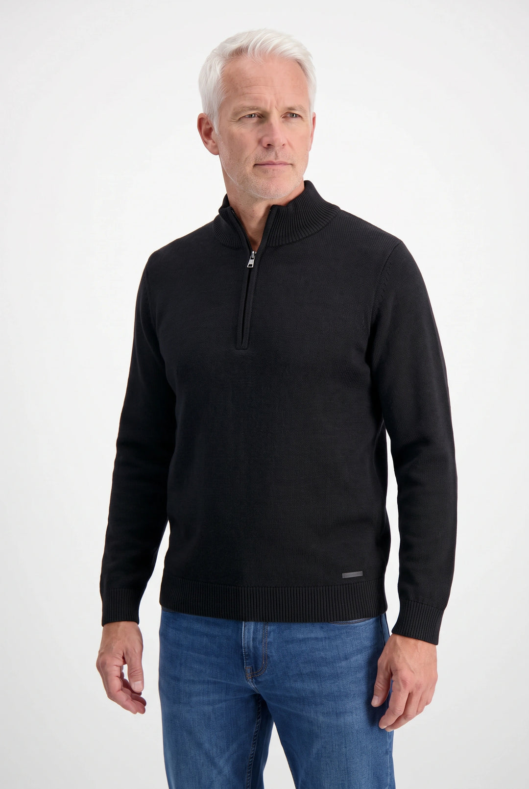 Mens Cotton Zip Neck Jumper