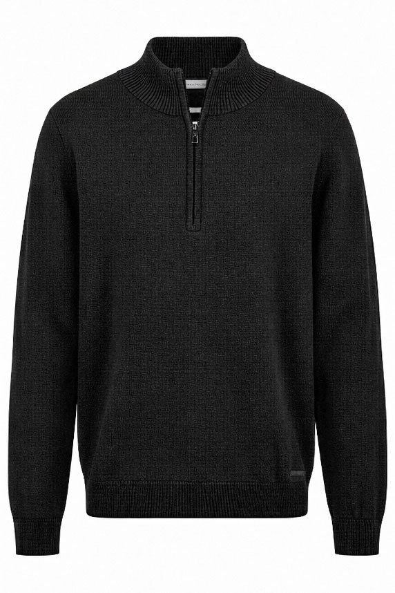 Mens Cotton Zip Neck Jumper