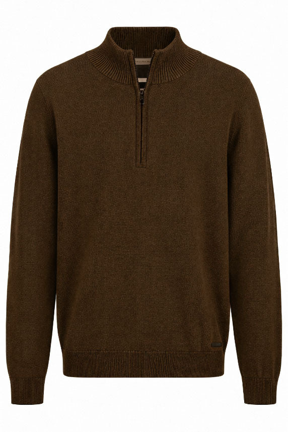 Mens Cotton Zip Neck Jumper