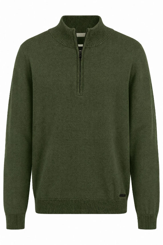 Mens Cotton Zip Neck Jumper