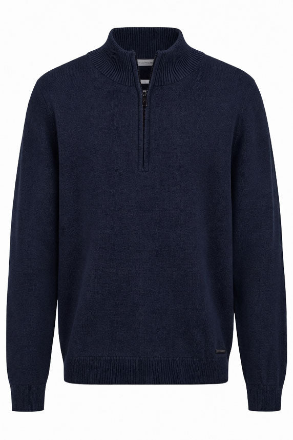Mens Cotton Zip Neck Jumper