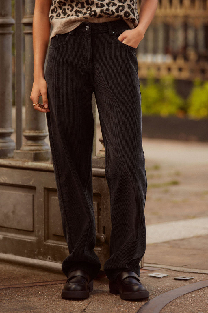 Washed Wide Leg Soft Cord Jeans