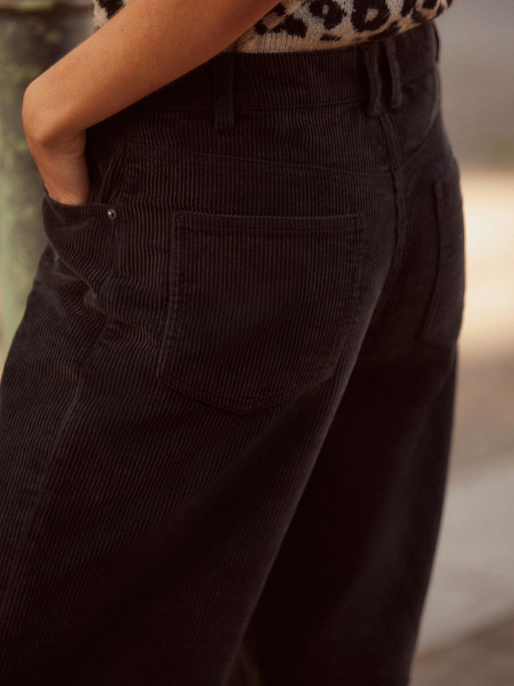 Washed Wide Leg Soft Cord Jeans