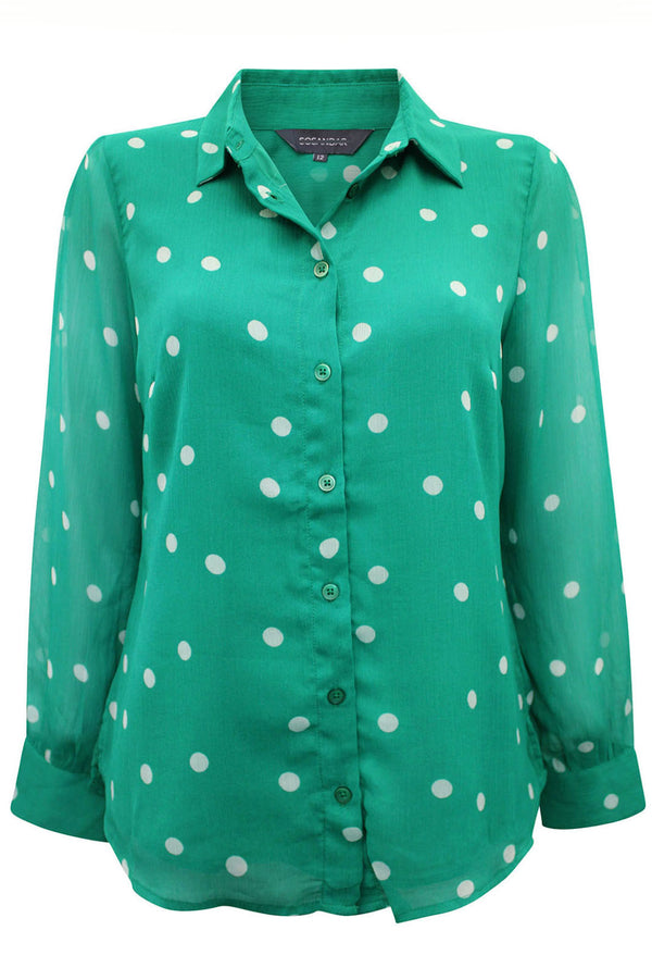 Green Spot Print Shirt โ Secret Label