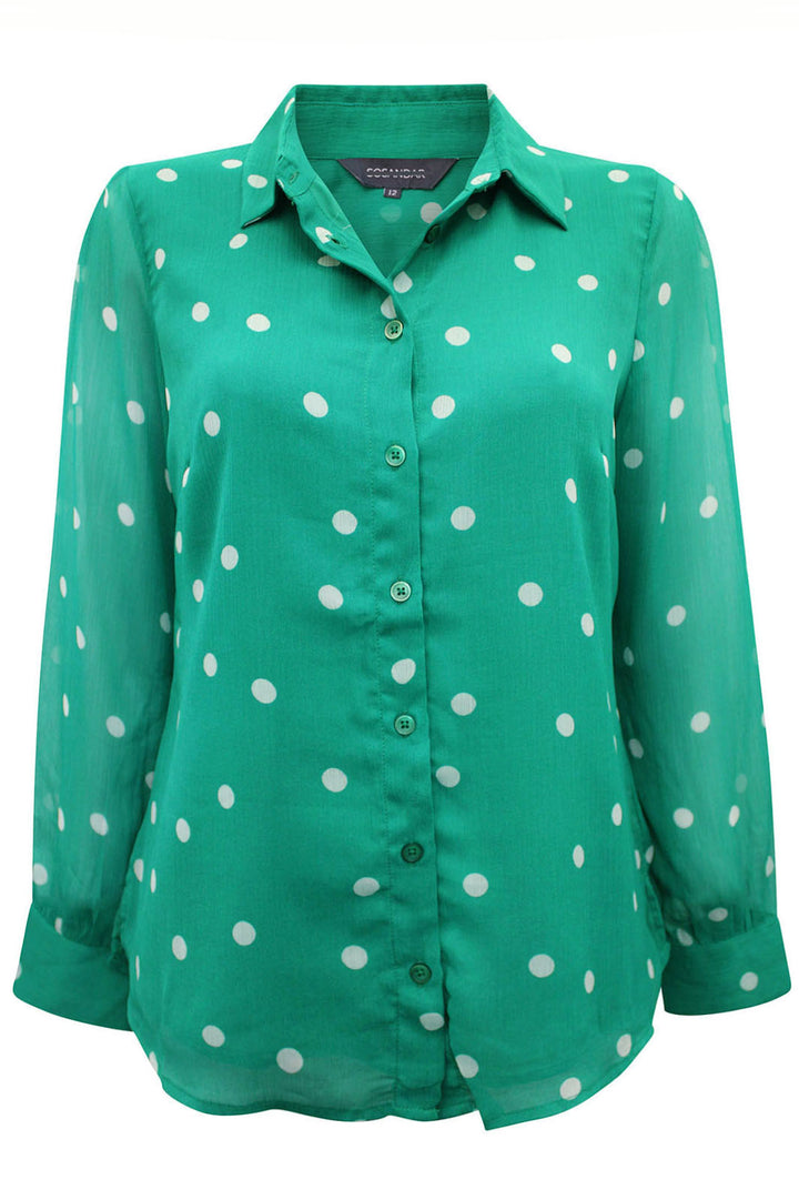 Green Spot Print Shirt