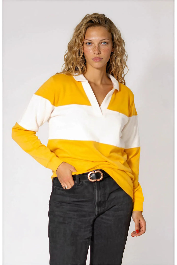 Womens Stripe Rugby Top-Secret Label