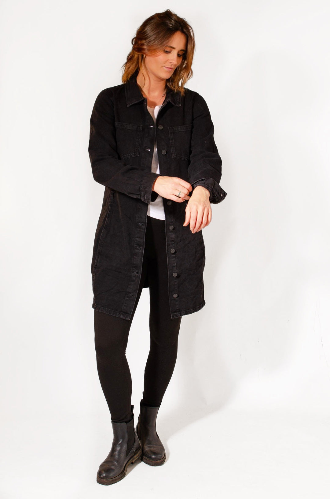 Black Denim Shirt Dress – Secret Label