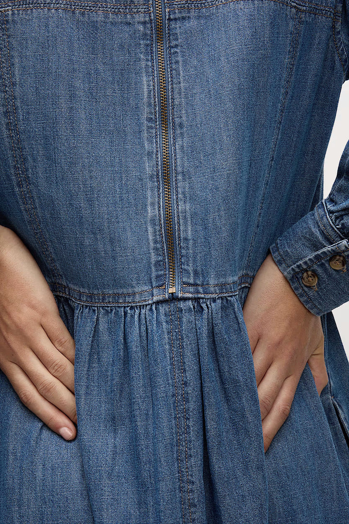 Denim Midi Waisted Dress
