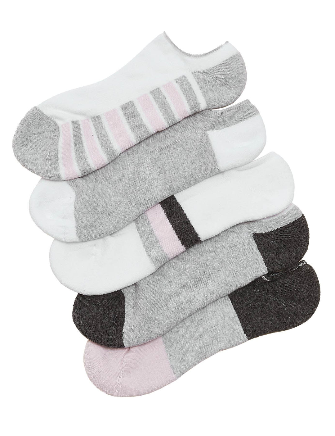 Comfort Grey Mix Trainer Liner Socks 5 Pack