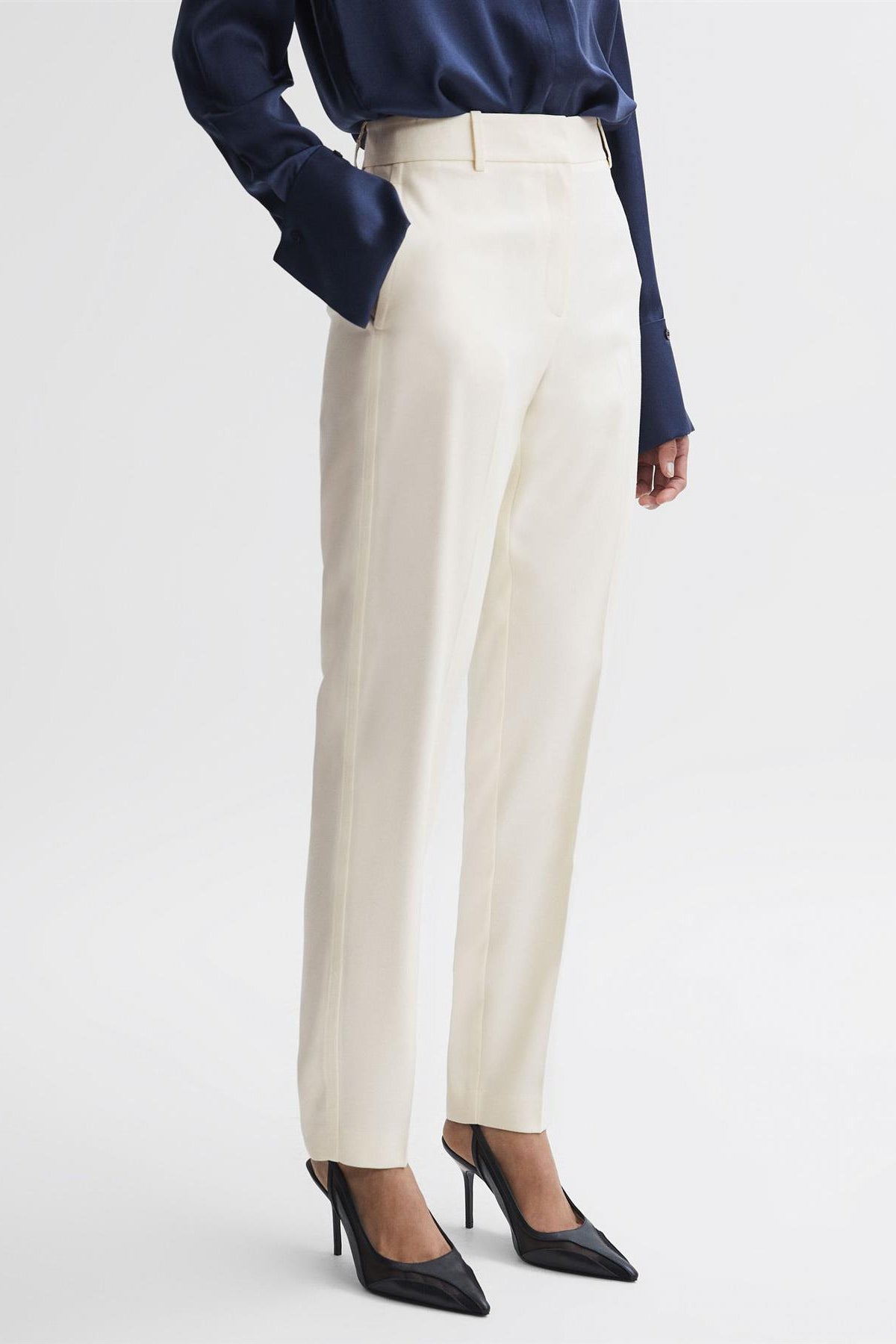 'Ember' Slim Fit High Rise Trousers