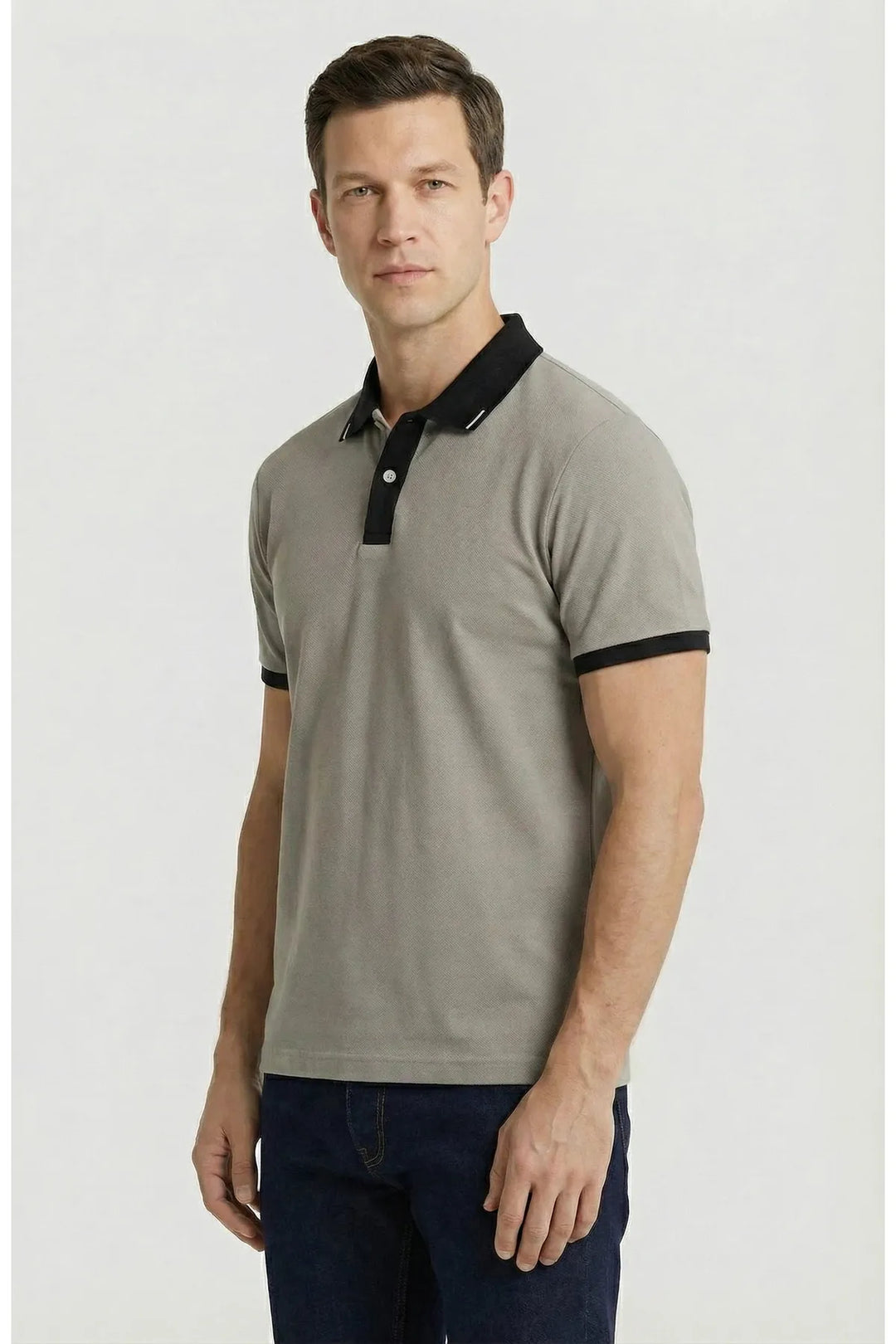 Contrast Collar Polo Shirt