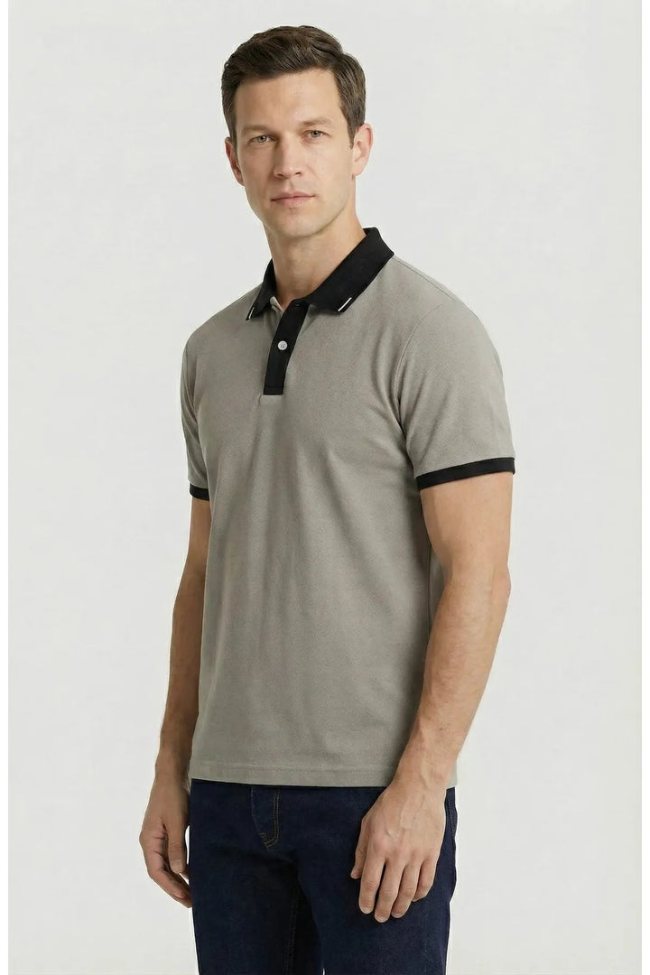 Contrast Collar Polo Shirt
