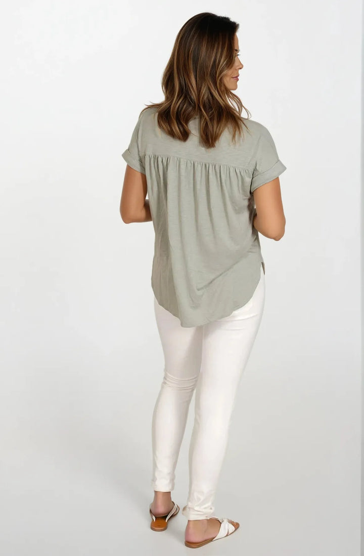 Pleat Front Jersey Top
