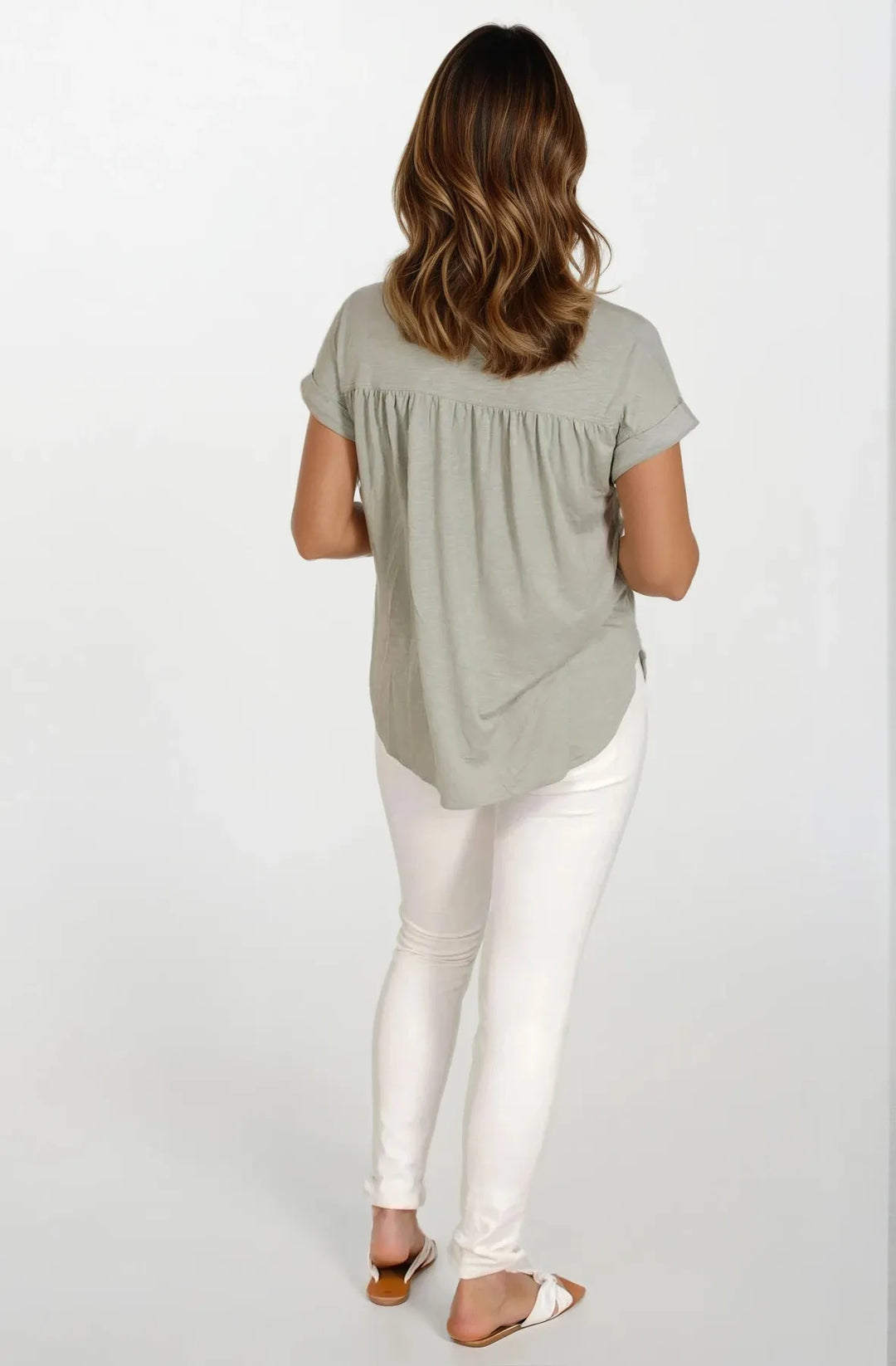 Pleat Front Jersey Top