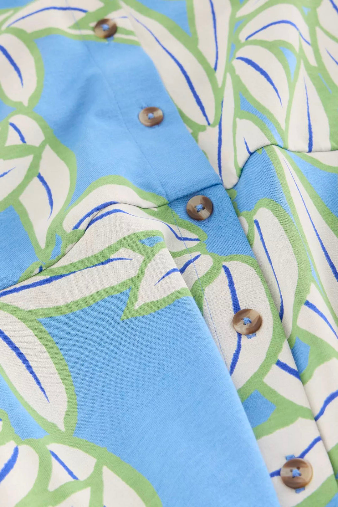 Blue Floral Short Sleeve Midi Shirt Dress-Secret Label