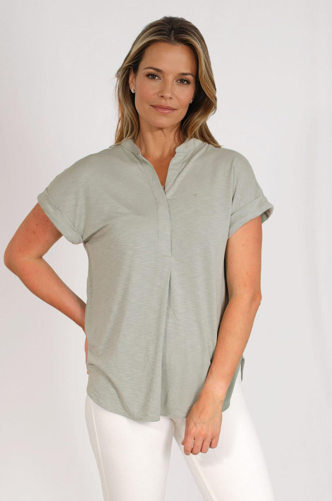 Pleat Front Jersey Top
