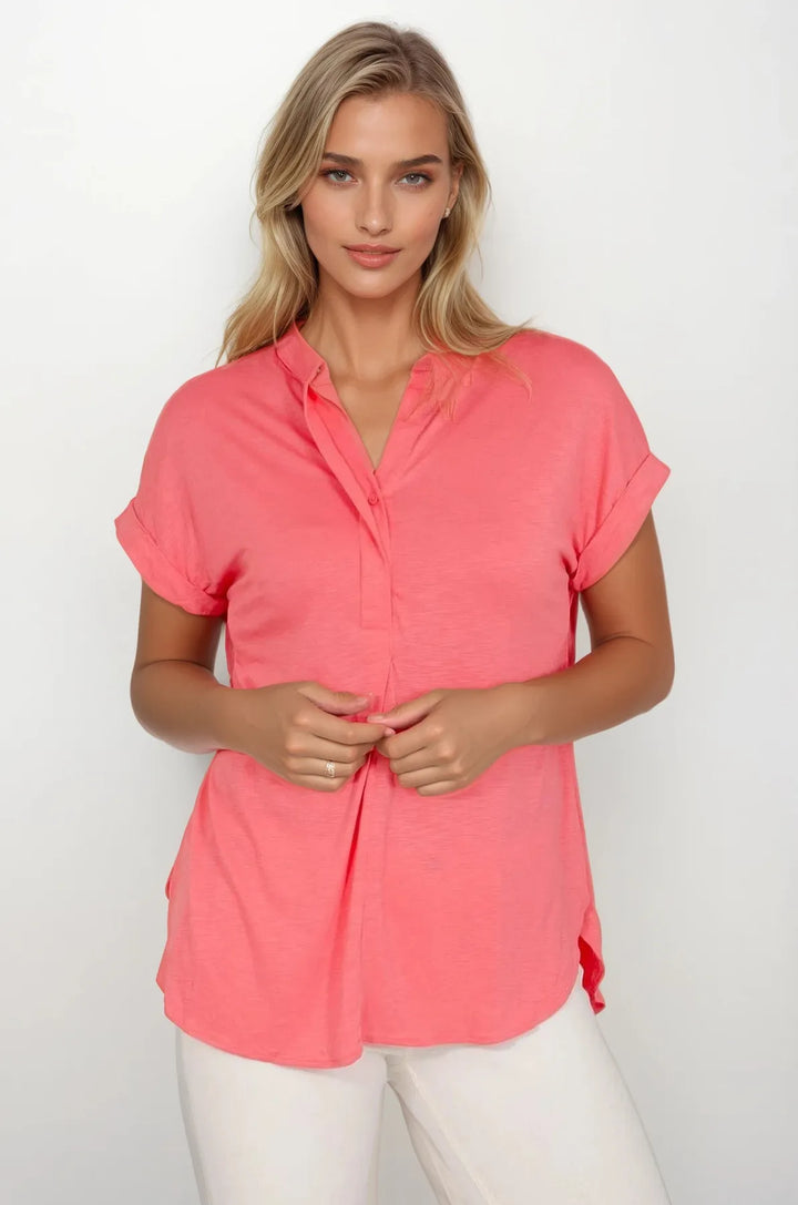Pleat Front Jersey Top