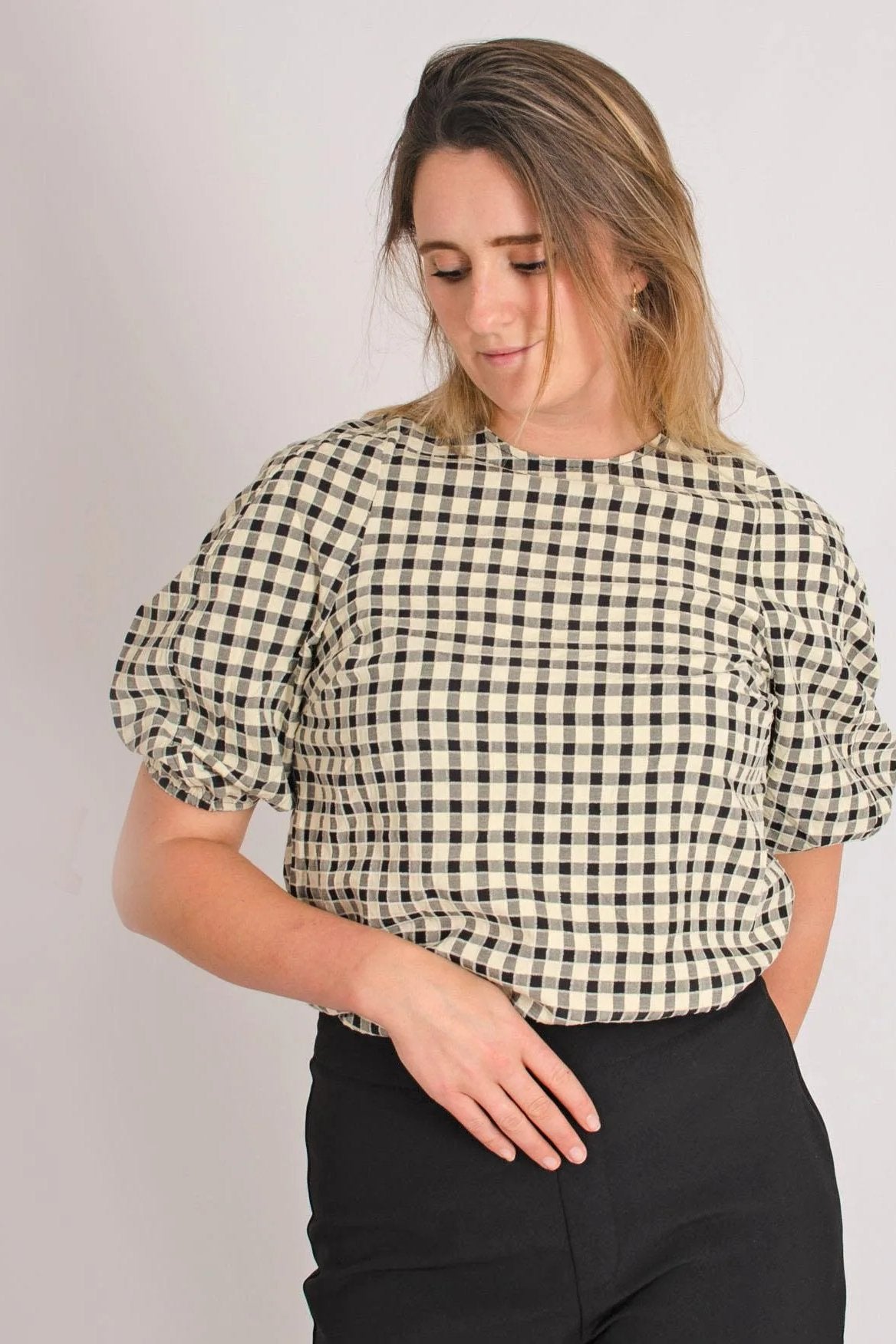 Shop Yellow puffed sleeve blouse, The Secret Label