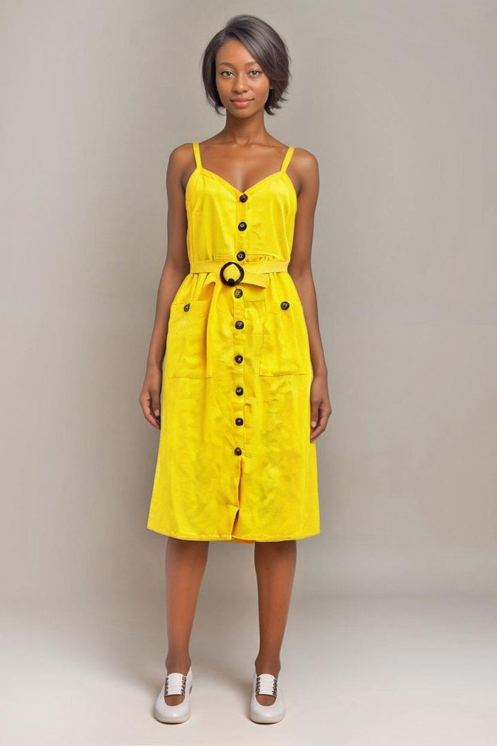 Button Through Midi Summer Dress