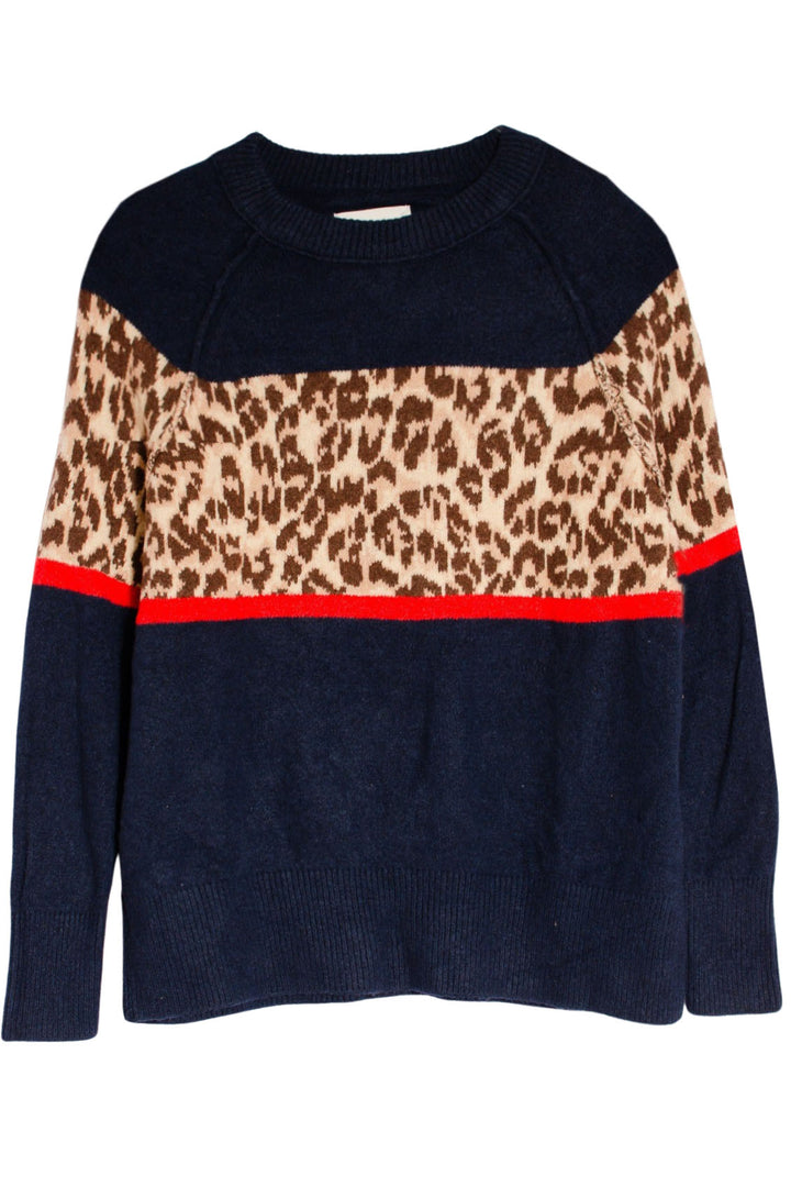 Block Panel Jumper Leopard Print