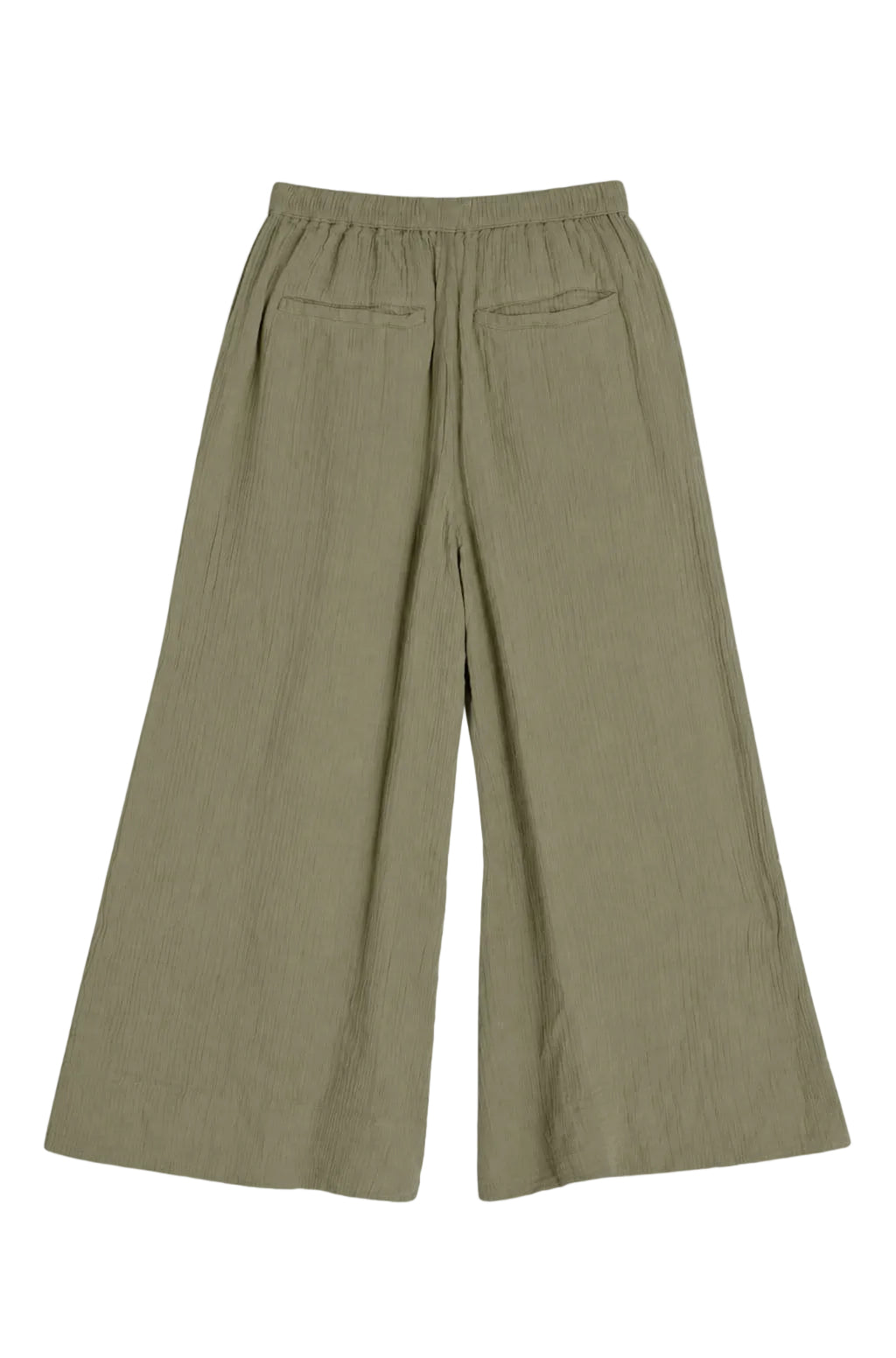 Per Una Khaki Crinkle Texture Wide Leg Culottes