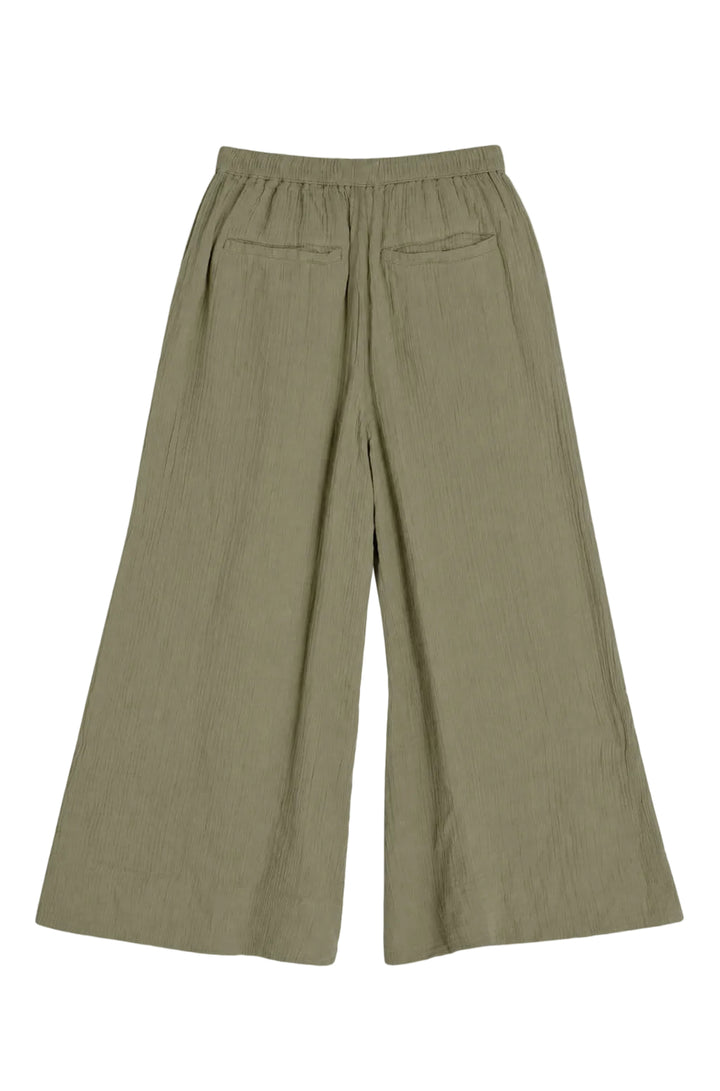 Per Una Khaki Crinkle Texture Wide Leg Culottes