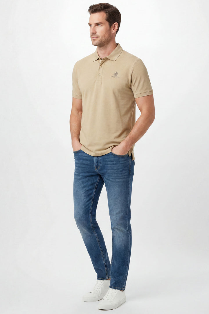 Cotton Pique Polo Shirt Chest Logo