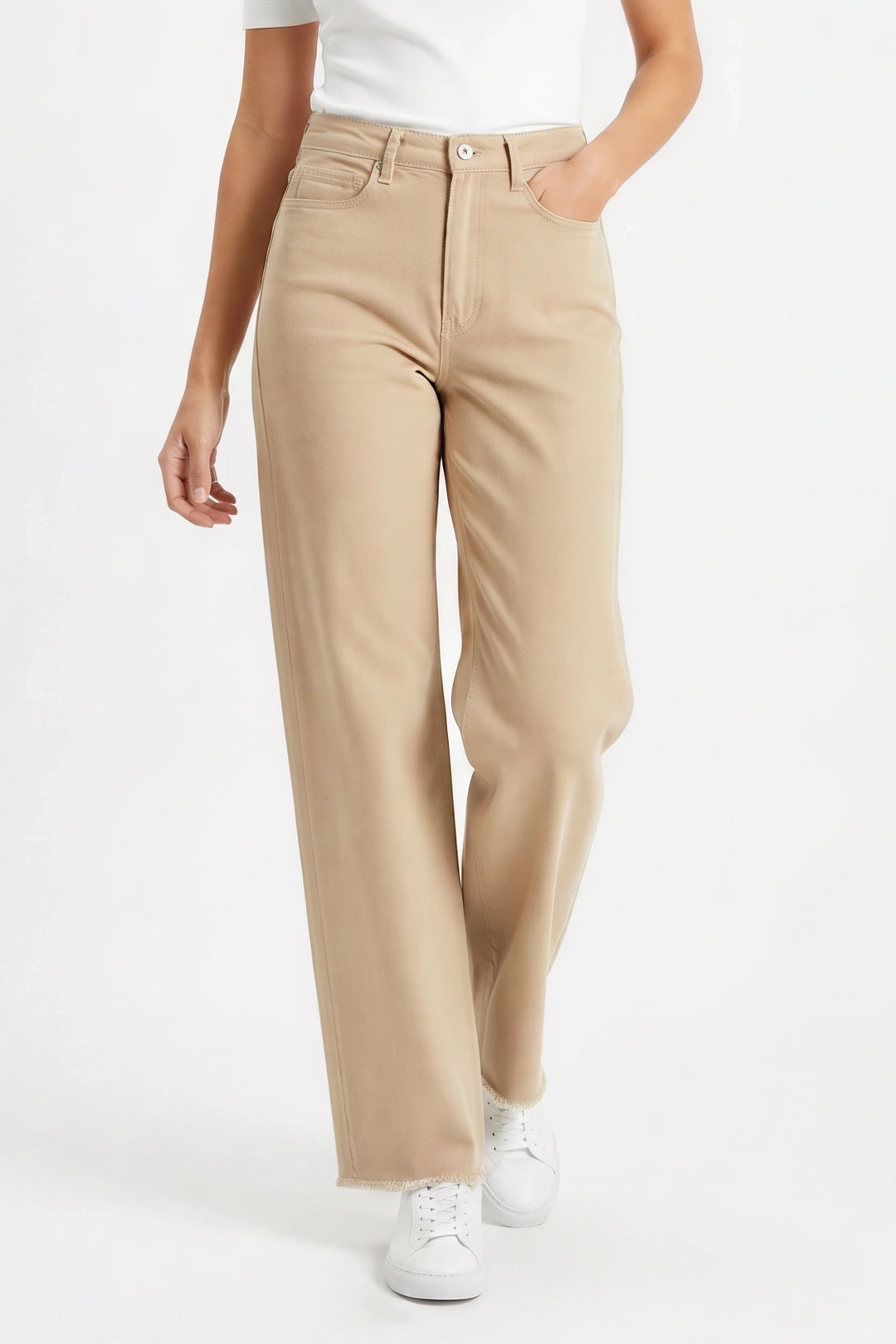 Raw Hem Straight Leg Jeans