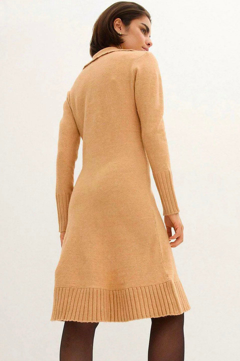Collared V-Neck Jumper Dress