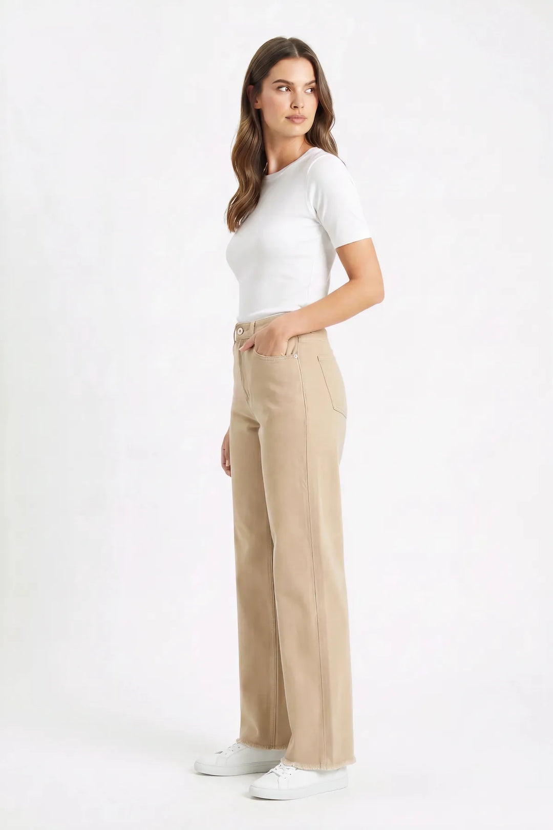 Raw Hem Straight Leg Jeans