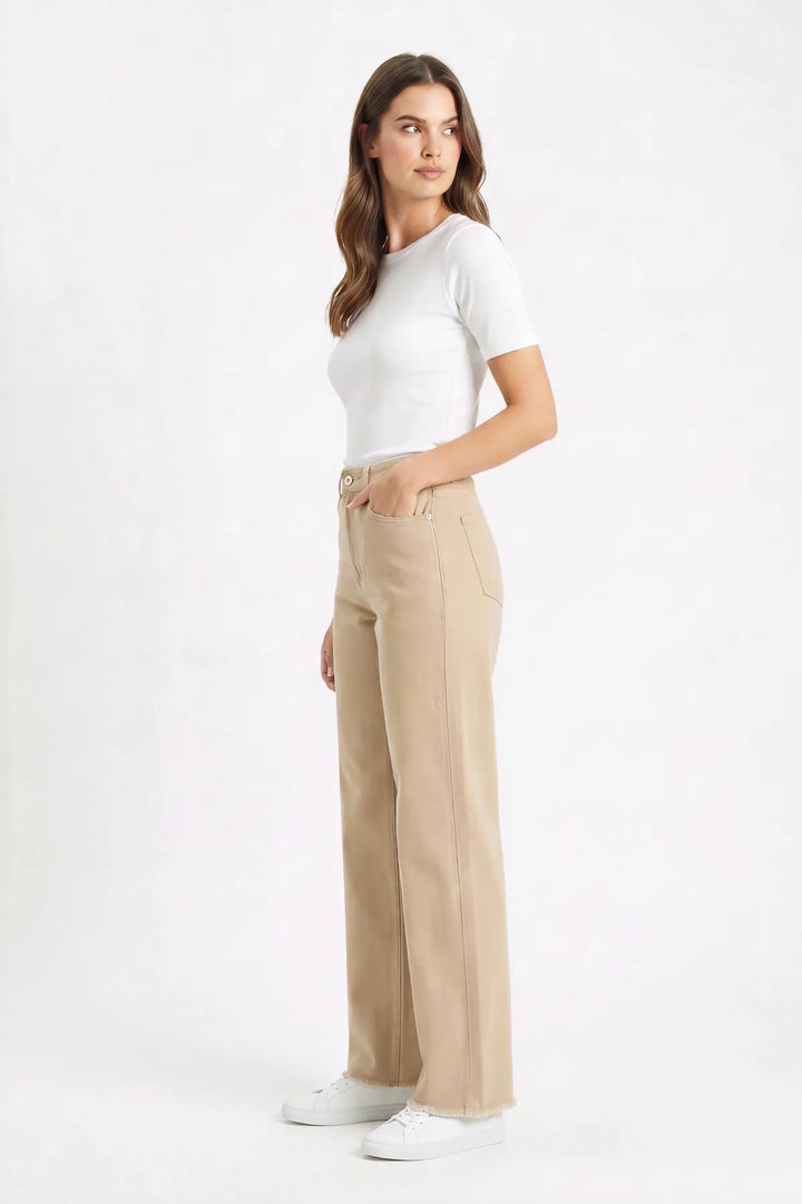 Raw Hem Straight Leg Jeans