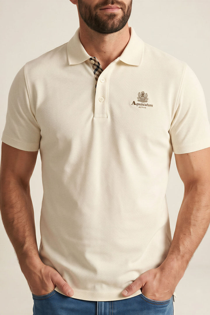 Cotton Pique Polo Shirt Chest Logo