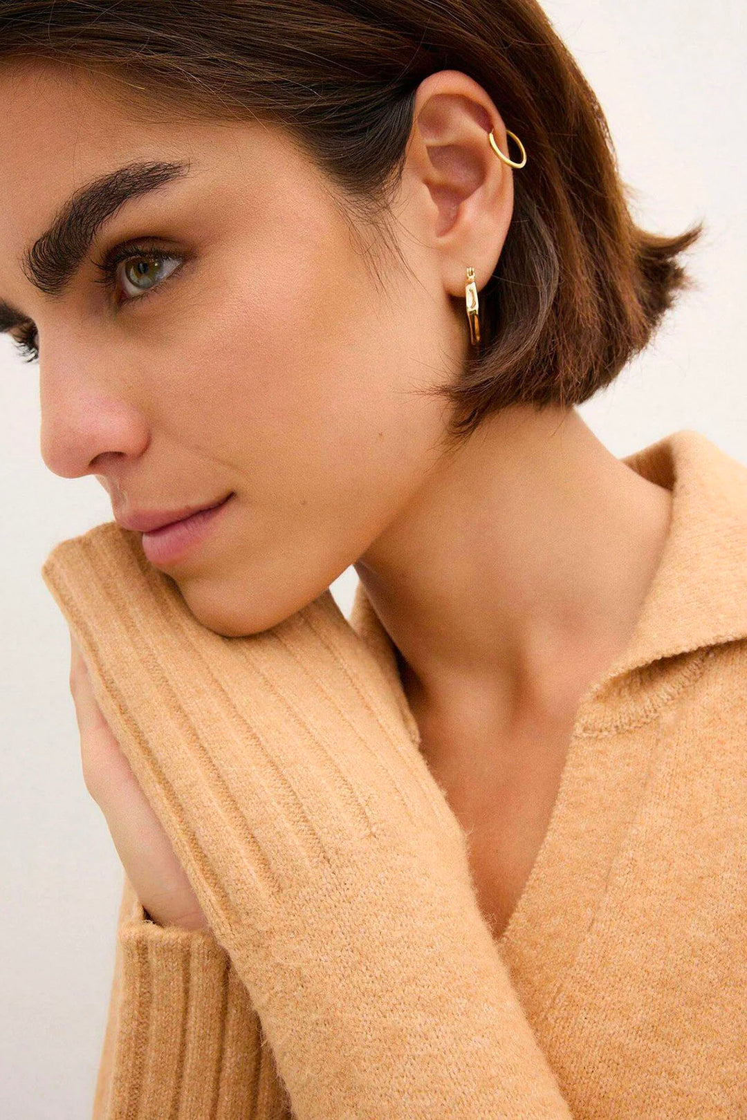 Collared V-Neck Jumper Dress