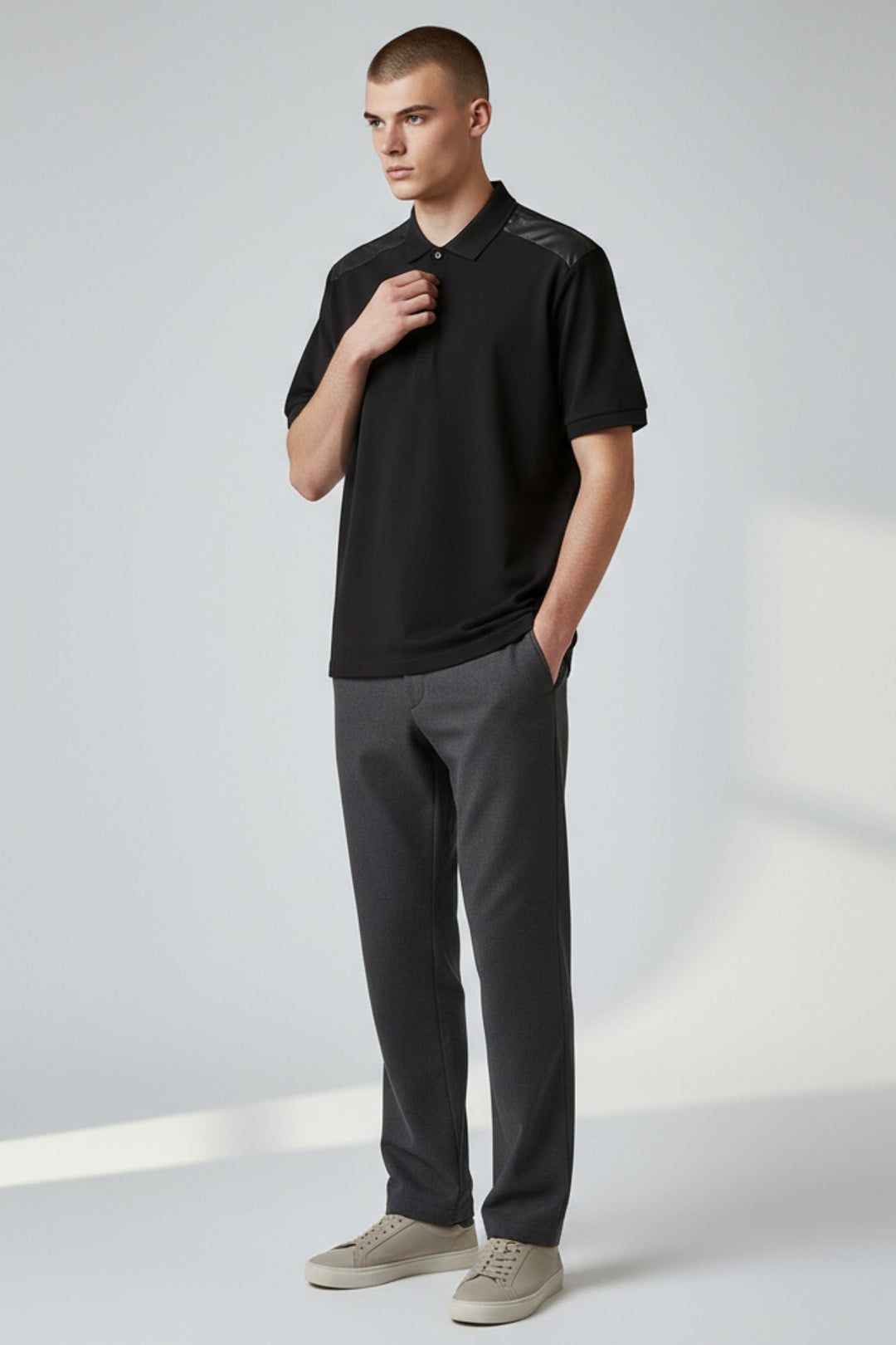 Polo Shirt Contrast Shoulder