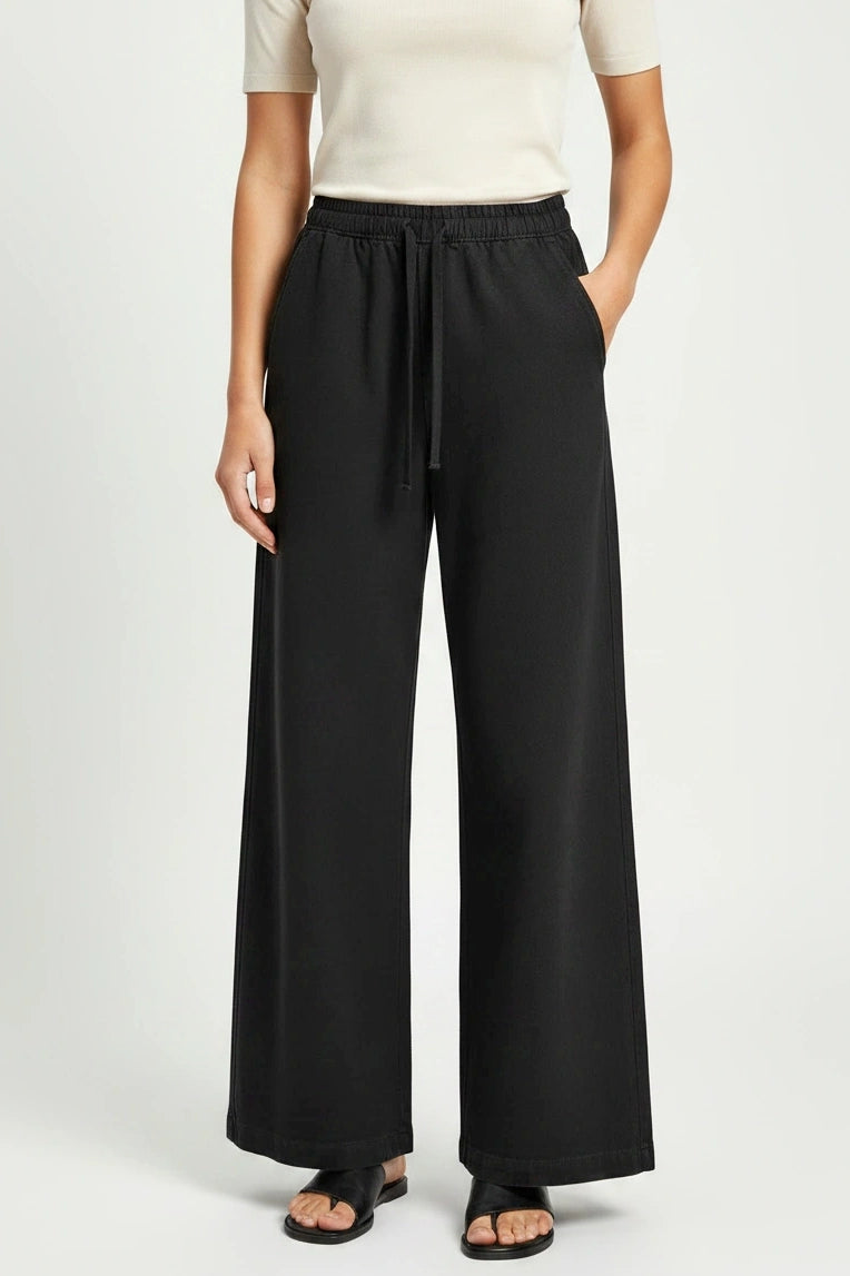 Elasticated Pull On Wide Leg Jeans