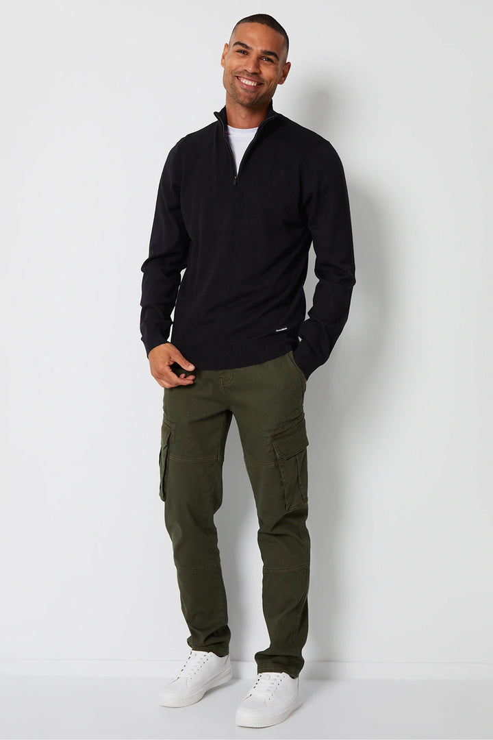 Zip Neck Fine Knit Sweater