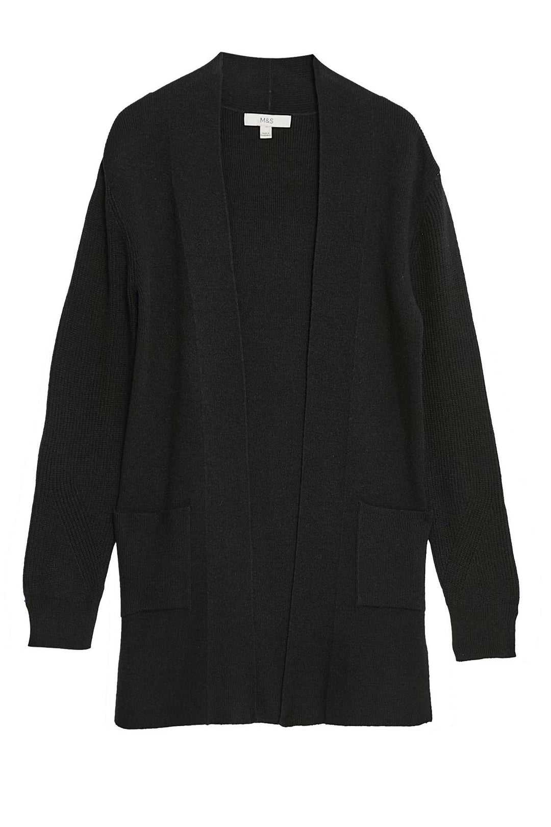 Open Front Ribbed Longline Cardigan